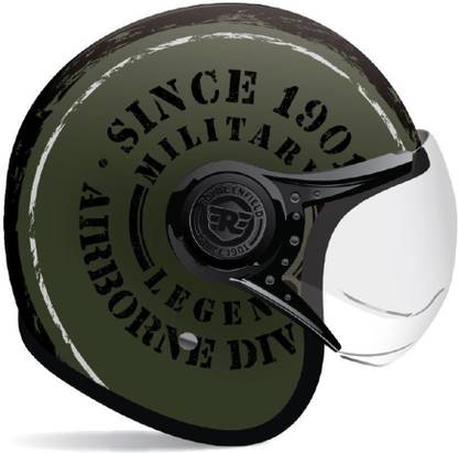ROYAL ENFIELD Airborne Div Open Face with Visor Motorbike Helmet