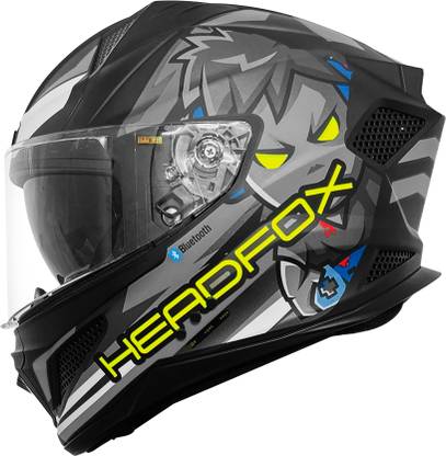 HEADFOX N2F Shady AI Bluetooth Full Face Waterproof Helmet for Men with LED Blinker Motorbike Helmet