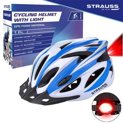 Strauss Cycling Helmet with Back Light & Detachable Visor| Mountain Cycle Helmet Cycling Helmet