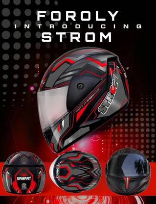 FOROLY Samrat Strom ABS Material with Polycarbonate visor Motorbike Helmet