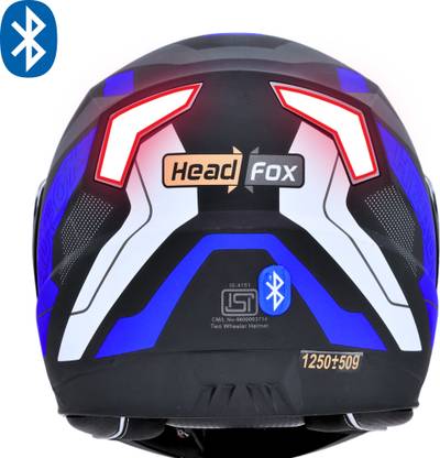 HEADFOX N1 SMART BLUETOOTH Hsab7 Road Mat black Blue /DV / Flip Up Motorbike Helmet