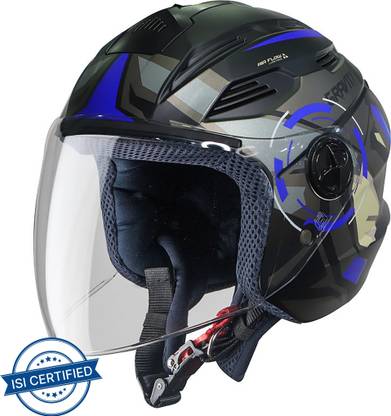 Steelbird SBA-6 7Wings Gravity Open Face Helmet, ISI Certified Helmet Motorbike Helmet