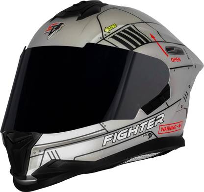 Steelbird SBH-57 Fighter F6 ISI and DOT Certified Full Face Helmet for Men and Women Motorbike Helmet