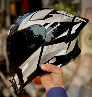 Steelbird Air SBA-20 Shield X ISI Certified Flip-Up Graphic Helmet for Men and Women Motorbike Helmet