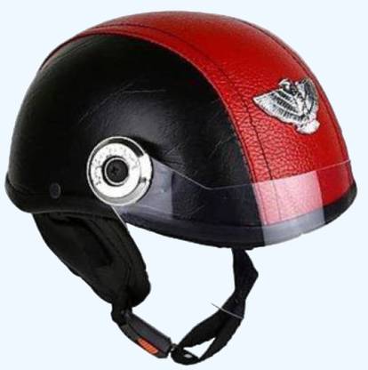 SHAH BROTHERS Leather Open Fa e Helmet Scooty Helmet motorbike helmet Size -L Motorbike Helmet