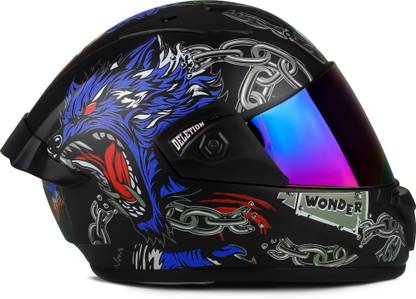 DALPHIN MODA SPOILER HELMET BLUE ISI HELMET Motorbike Helmet