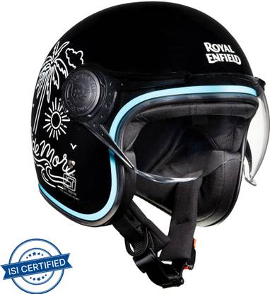 ROYAL ENFIELD Leather Trim Full Face with Visor Motorbike Helmet