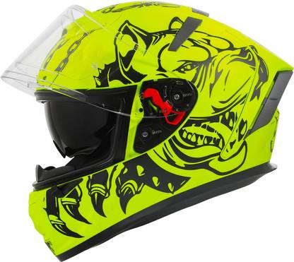 IGNYTE IGN-4 Pitbull ISI/DOT Certified Full Face Graphic Helmet with Inner Sun Shield Motorbike Helmet