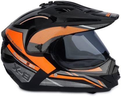 Racing-1 X8 With Pc Visor ABS Material Motocross Motorbike Helmet