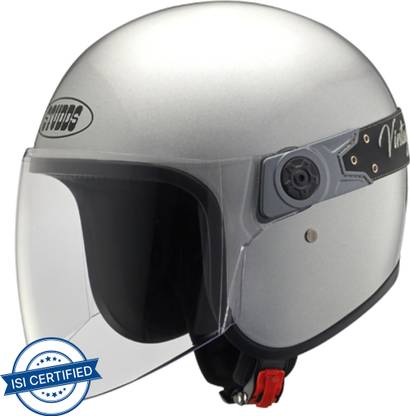 STUDDS Jetstar Vintage With Visor Motorbike Helmet  (Silver Grey)