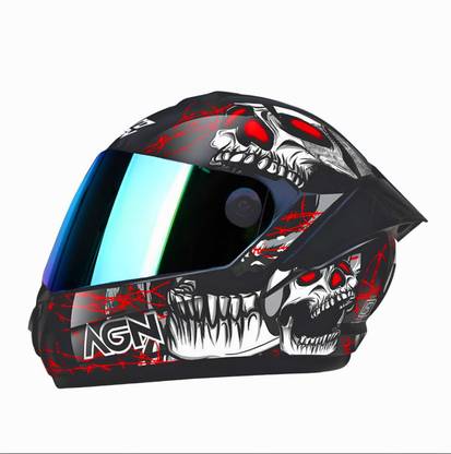 Agx Speed Skull ABS Material with Rainbow Visor Motorbike Helmet