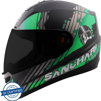 Steelbird SBA-1 Sanchari Full Face ISI Certified Helmet Fitted Clear Visor and Extra Visor Motorbike Helmet