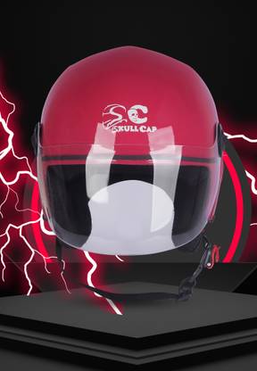 SKULLCAP Open Face Helmet for Men & Women with Plain Visor -ISI Mark Motorbike Helme Motorbike Helmet