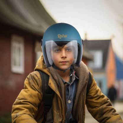 Steelbird SBH-56 Retro ISI Certified Open Face Helmet for Men and Women Motorbike Helmet