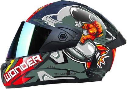 Agx Wonder Space with Anti UV Rainbow Visor ABS Material Unisex Motorbike Helmet