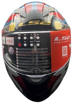 LS2 FF320 STREAM EVO NINJA RED BLUE D-RING L Motorbike Helmet