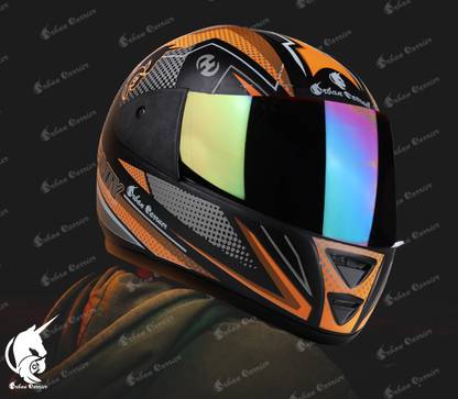 urban carrier ISI Certified ABS Material Full Face Stylish Helmet with Rainbow Visor For Men Motorbike Helmet