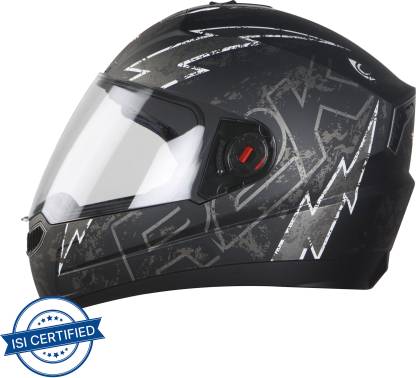 Steelbird SBA-1 R2K LIVE Full Face Helmet in Matt Black Grey Motorbike Helmet