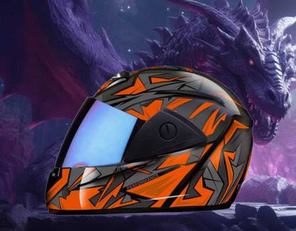 FOROLY Rado Drag-on Full Face ABS Material with Rainbow visor Motorbike Helmet