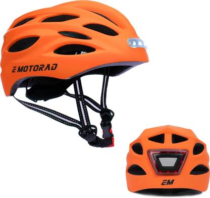 EMotorad Beacon Bicycle Helmet for Men and Women | LED Front Light & Tail Light Cycling Helmet