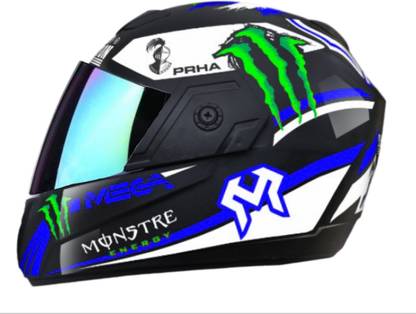 Racing-1 Monster Mega with Rainbow Visor ABS Material Unisex Motorbike Helmet