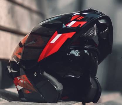 Steelbird Air SBA-20 Shield X ISI Certified Flip-Up Graphic Helmet for Men and Women Motorbike Helmet