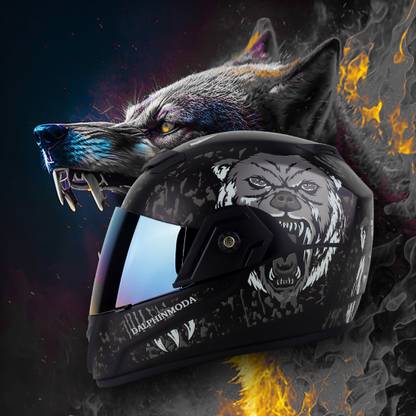 DALPHIN MODA DALPHINMODA JAZZ WOLF STICKER ISI APPROVED Motorbike Helmet. Motorbike Helmet