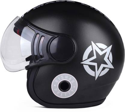 HILLIYARD HILLI-Open Face Riding Helmet with Clear Visor Motorbike Helmet