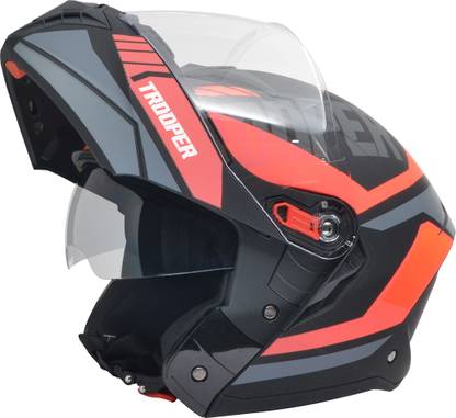 STUDDS Trooper D1 Flip-up Full Face with Dual Visor Motorbike Helmet
