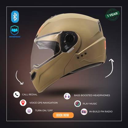 Smart BT SBA-7 ISI Certified DDST D.V. Smart Bluetooth Helmet Motorbike Helmet