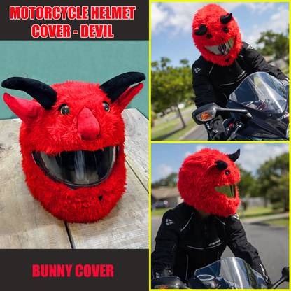 SRPHERE Roll over image to zoom in Bunny Helmet Cover Bright RED for All Helmets Helmet Buckle Clip