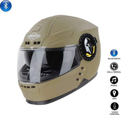 Steelbird Bluetooth Full Face ISI Certified Helmet for Men with Inner Smoke Sun Shield Motorbike Helmet