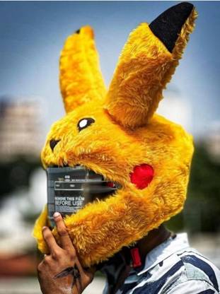 Anjana PIKACHUUU STYLE BUNNY HELMET COVER FOR MOTORBIKES HELMET SPECIALLY FOR RIDERS Motorbike Helmet