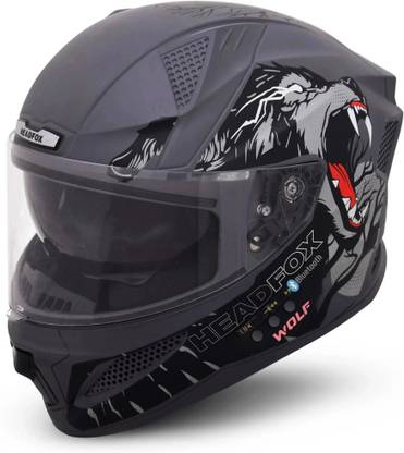 HEADFOX N2F Wolf AI Smart Bluetooth Helmet for Men & Women, ENC, GPS, Calls, LED Blinker Motorbike Helmet