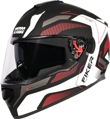 STUDDS Drifter D5 Fiker ISI Certified with Dual Visor & Spoiler Full Face Helmet Helmet Motorbike Helmet