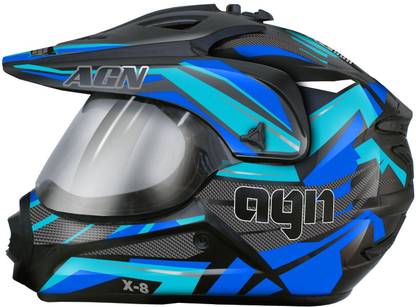Agx X8 AGN Graphics Motocross Motorbike Helmet (Blue) Motorsports Helmet
