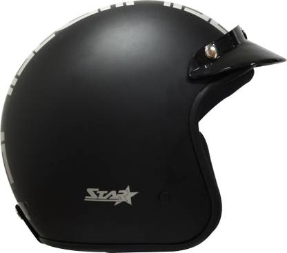 TURTLE Star With Peak Half Face Clear Visor M-58 cm Motorbike Helmet