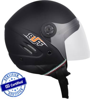 Xinor Buff Open Face Helmet for Men & Women with Plain Visor -ISI Mark Motorbike Helmet