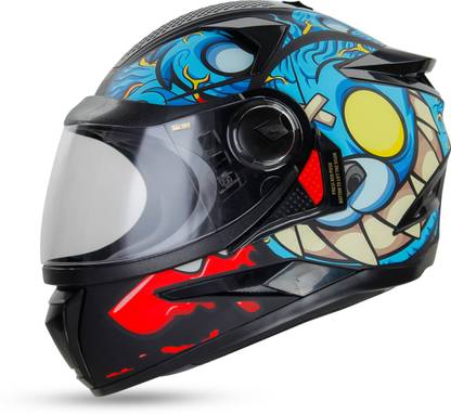 Steelbird SBH-17 Rabbit ISI Certified Full Face Graphic Helmet with Clear Visor Motorbike Helmet