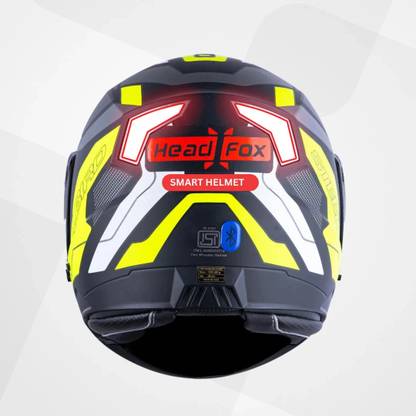HEADFOX N2 Air 7 Smart Bluetooth GPS | Music | Calls | Waterproof | Voice Asst. Road DV Motorsports Helmet