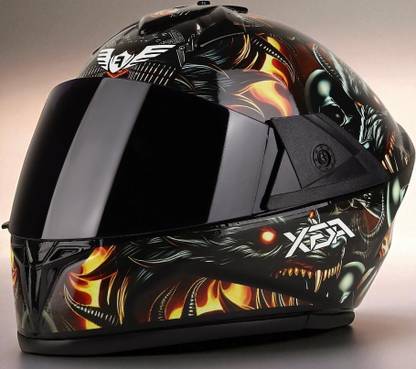 deletion Fighter Devil HD Graphics with Anti UV PC Visor ABS Material Unisex (NN-1) Motorbike Helmet