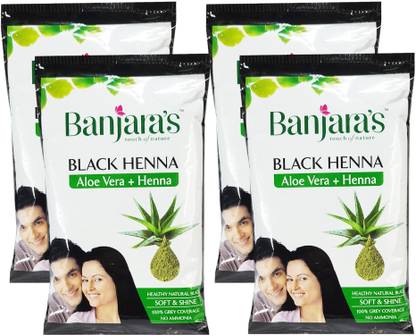 Banjaras Black Henna with Aloevera 20g (Pack Of 4)