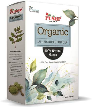 Pushp Henna Organic Powder All-Natural Mehendi for Hair & Hands,100% Pure Rajasthani