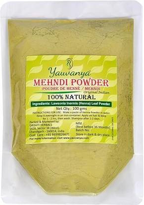 Yauvanya Original Indian Pure and Natural Henna Mehndi for Hair Natural Hair Color Vegan