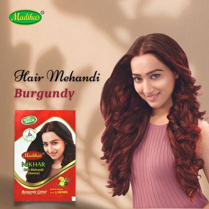 MADIHA’S Burdundy Nikhar Mehandi Pack of 12 (40gm each)