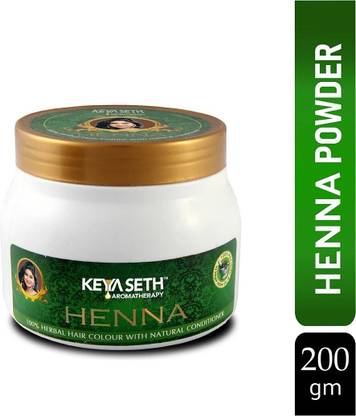 KEYA SETH AROMATHERAPY Henna Powder for Hair Colour, Herbal Hair Colour with Natural Conditioners, Makes Hair Soft, Silky, Smooth & Shiny, Enriched with Jojoba, Aloe Vera, Catechu & Tea leaves