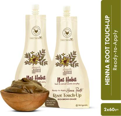 Nat Habit Ready-To-Apply Henna Root Touch Up|Pre-Soaked in Black Tea & Herbs, Brown Shade