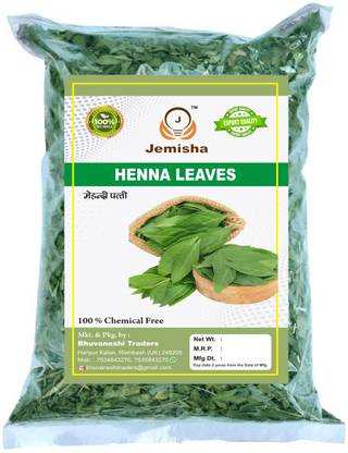 jemisha Henna Leaf Dried Organic Mehandi Leaves Patta
