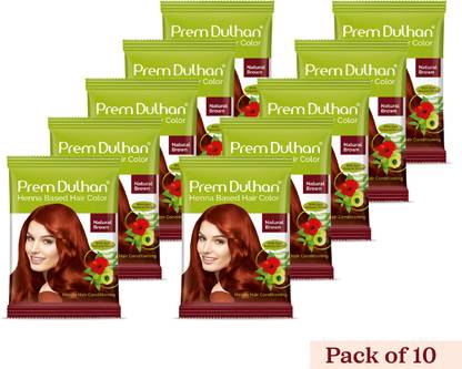 Prem Dulhan Henna Based Natural Brown Hair Color 10G (Pack Of 10)