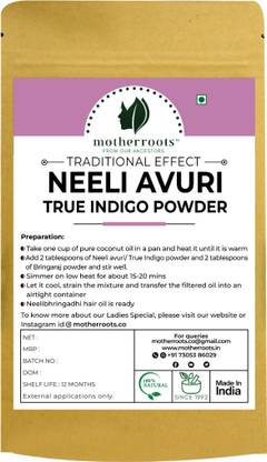 motherroots Neeli Ayuri (True Indigo Powder) A natural hair dye, covers grey hair